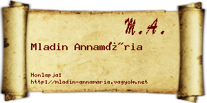 Mladin Annamária névjegykártya